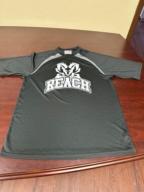 REACH Men's Black Performance Polo Shirt with White Logo